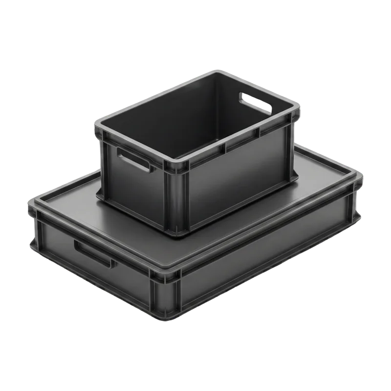 Heavy-Duty Storage Bin, plastic part made on a SolidForm injection mould