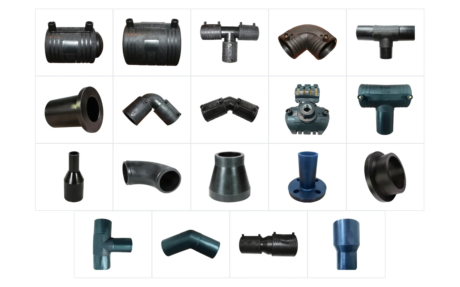 Electrofusion Fitting range, plastic parts made on SolidForm injection moulds